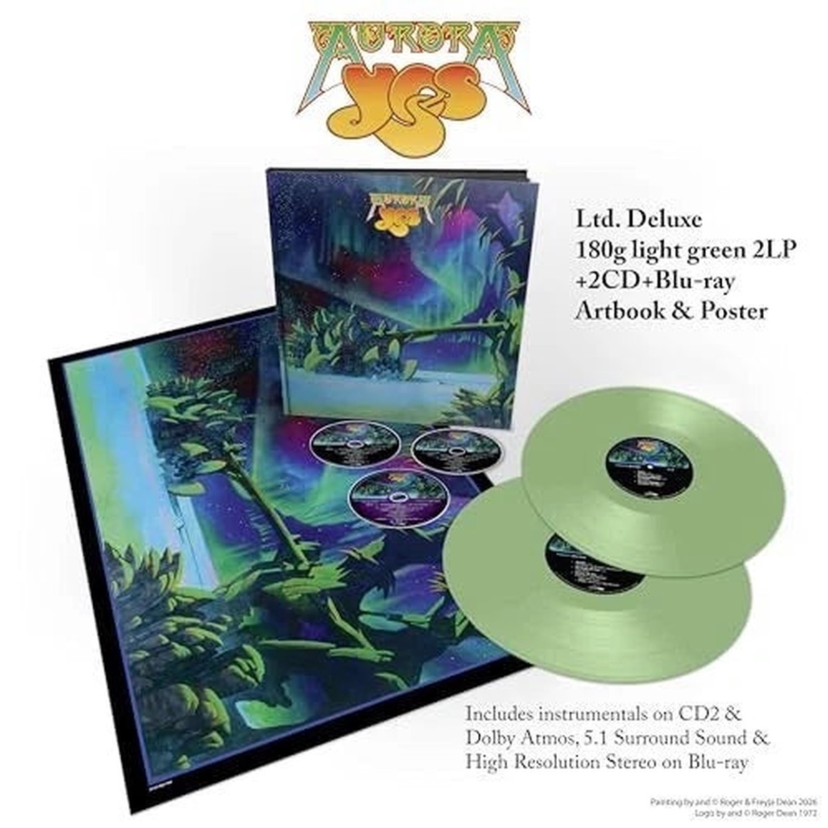 YES - AURORA : 2LP GREEN VINYL + 2CD + BR - LP
